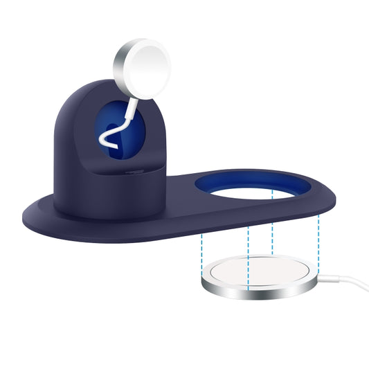 2 In 1 Multi-function Magsafe Charging Stand Holder for Apple Watch / iPhone(Midnight Blue) by bashfashion