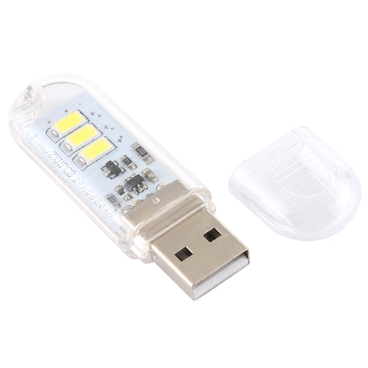 3W 3LEDs 5V 80LM USB LED Book Light Portable Night Light White Light by bashfashion
