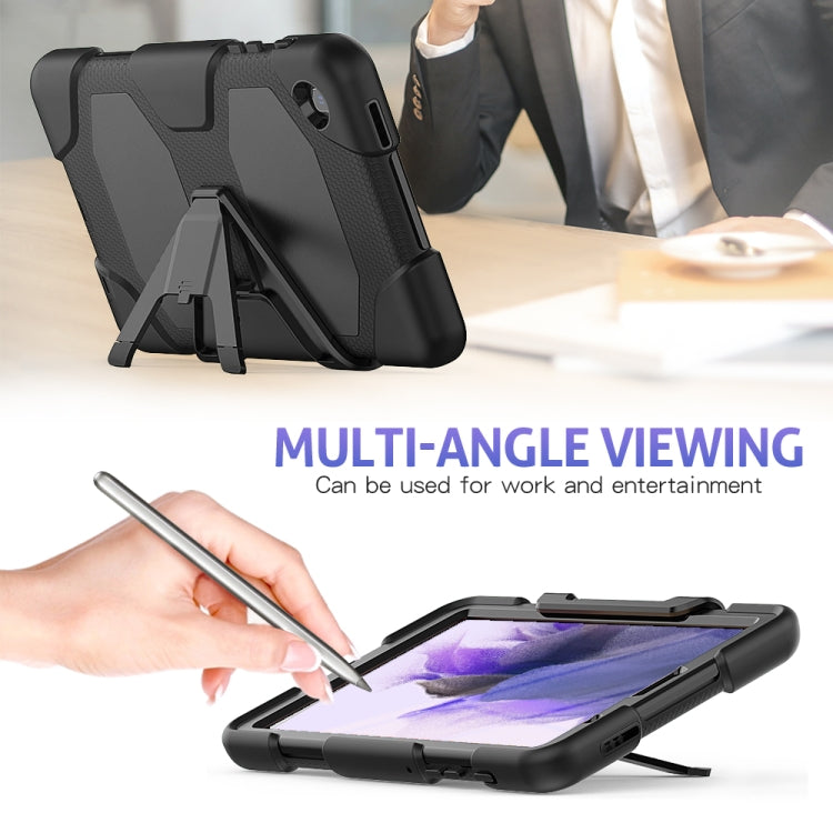 For Samsung Galaxy A7 Lite 8.7 2021 T220 / T225 Shockproof Colorful Silicon + PC Protective Case with Holder & Pen Slot(Black) by bashfashion