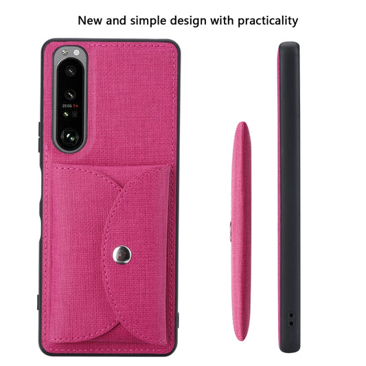 For Sony Xperia 1 III ViLi T Series TPU + PU Woven Fabric Magnetic Protective Case with Wallet(Rose Red) by ViLi