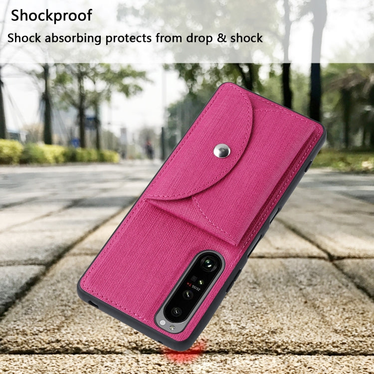 For Sony Xperia 1 III ViLi T Series TPU + PU Woven Fabric Magnetic Protective Case with Wallet(Rose Red) by ViLi