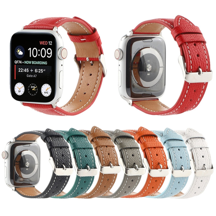 Small Waist Cross Texture Leather Watch Band For Apple Watch Ultra 49mm&Watch Ultra 2 49mm / Series 9&8&7 45mm / SE 3&SE 2&6&SE&5&4 44mm / 3&2&1 42mm(Orange) by bashfashion