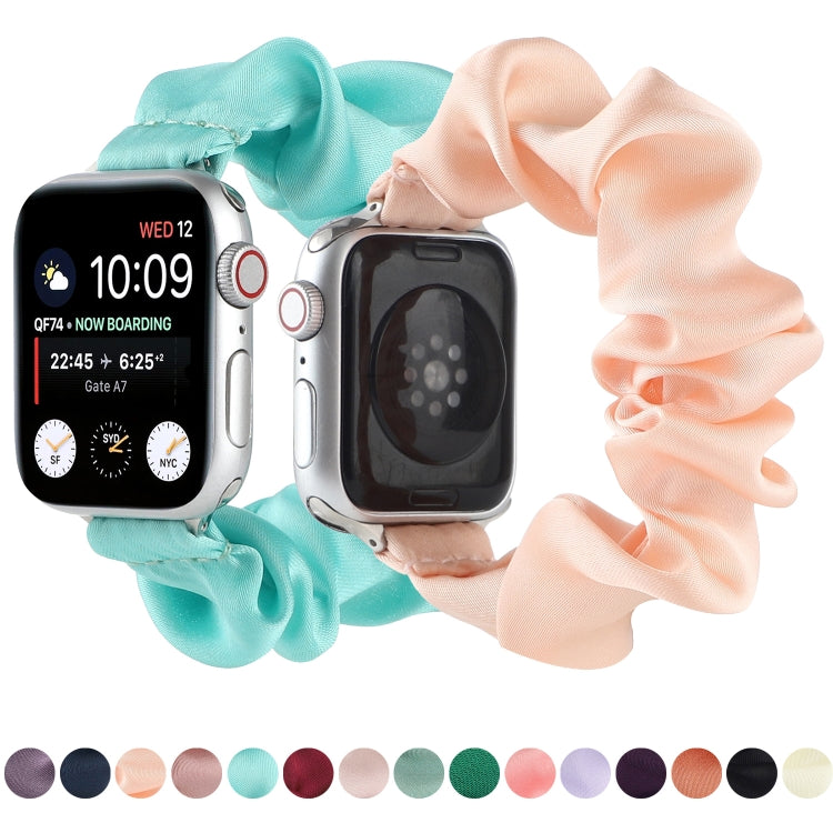 Scarf Hair Tie Watch Band For Apple Watch Ultra 49mm&Watch Ultra 2 49mm / Series 9&8&7 45mm / SE 3&SE 2&6&SE&5&4 44mm / 3&2&1 42mm(Lotus Root Pink) by bashfashion