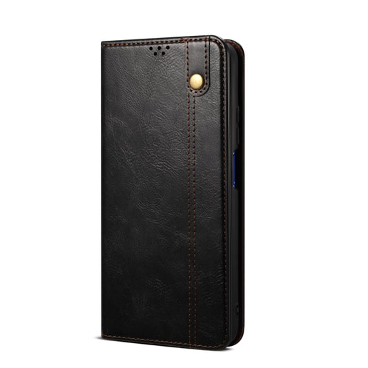 For Huawei P50 Pro Simple Wax Crazy Horse Texture Horizontal Flip Leather Case with Card Slots & Holder(Black) by bashfashion