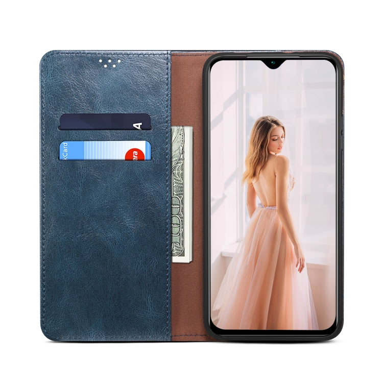 For Huawei P50 Pro Simple Wax Crazy Horse Texture Horizontal Flip Leather Case with Card Slots & Holder(Navy Blue) by bashfashion