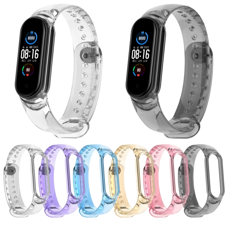 For Xiaomi Mi Band 6 / 5 / 4 / 3 Discoloration in Light TPU Watch Band (Purple) by bashfashion