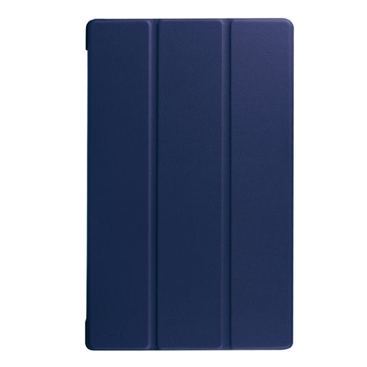For Amazon Kindle Fire HD 10 2017 / 2019Custer Texture Horizontal Flip Leather Case with Three-folding Holder & Sleep / Wake-up Function(Dark Blue) by bashfashion