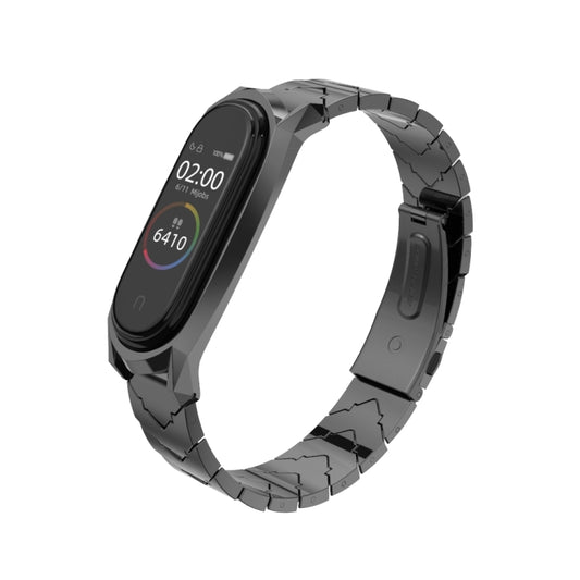 For Xiaomi Mi Band 6 / 5 / 4 / 3 Mijobs GT Metal Stainless Steel V Type Watch Band(Black) by MIJOBS