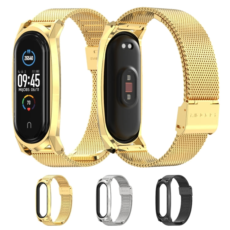 For Xiaomi Mi Band 6 / 5 / 4 / 3 Mijobs Milan Buckle GT Metal Stainless Steel Watch Band(Black) by MIJOBS