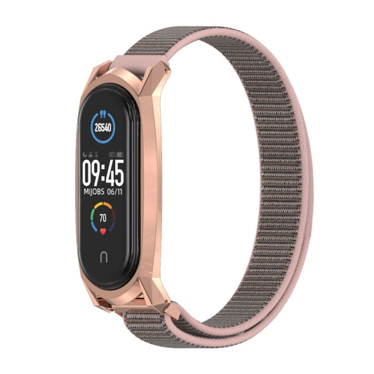For Xiaomi Mi Band 6 / 5 / 4 / 3 Mijobs GT Nylon Loop Watch Band(Pink Sand Rose Gold) by MIJOBS