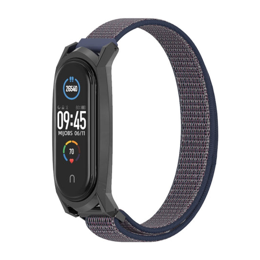 For Xiaomi Mi Band 6 / 5 / 4 / 3 Mijobs GT Nylon Loop Watch Band(Midnight Blue Black) by MIJOBS