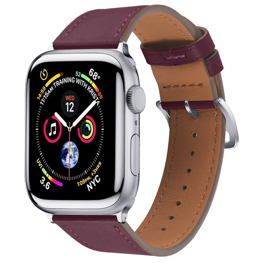 Small Waist Leather Watch Band For Apple Watch Series 9&8&7 41mm / SE 3&SE 2&6&SE&5&4 40mm / 3&2&1 38mm(Wine Red) by bashfashion