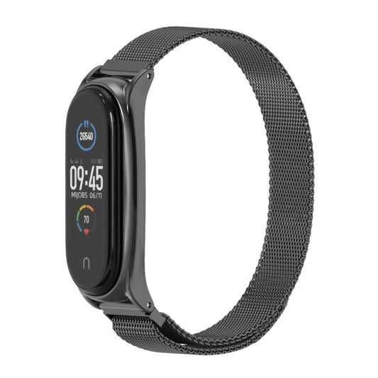 For Xiaomi Mi Band 6 / 5 / 4 / 3 Mijobs Milan Magnetic Plus Stainless Steel Watch Band(Black) by MIJOBS