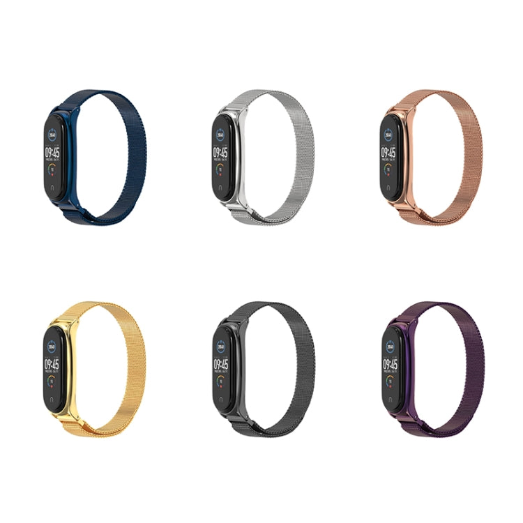For Xiaomi Mi Band 6 / 5 / 4 / 3 Mijobs Milan Magnetic Plus Stainless Steel Watch Band(Black) by MIJOBS