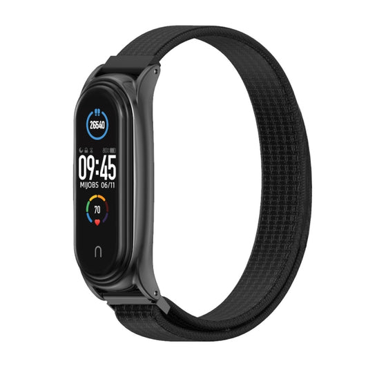 For Xiaomi Mi Band 6 / 5 / 4 / 3 Mijobs Nylon Loop Plus Watch Band Watch Band(Black) by MIJOBS