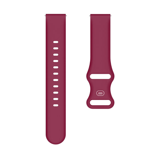 20mm For Amazfit GTS4 / GTS4 mini / GTS3 Universal Inner Back Buckle Perforation Silicone Watch Band(Wine Red) by MIJOBS