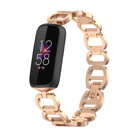 For Fitbit Luxe Special Edition Metal Bracelet Watch Band(Rose Gold) by bashfashion