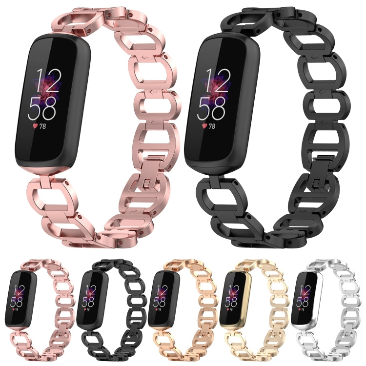 For Fitbit Luxe Special Edition Metal Bracelet Watch Band(Rose Gold) by bashfashion
