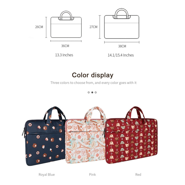 ST01DZ Lightweight Canvas Printed Laptop Bag, Size:14.1-15.4 inch(Flower Pink) by bashfashion