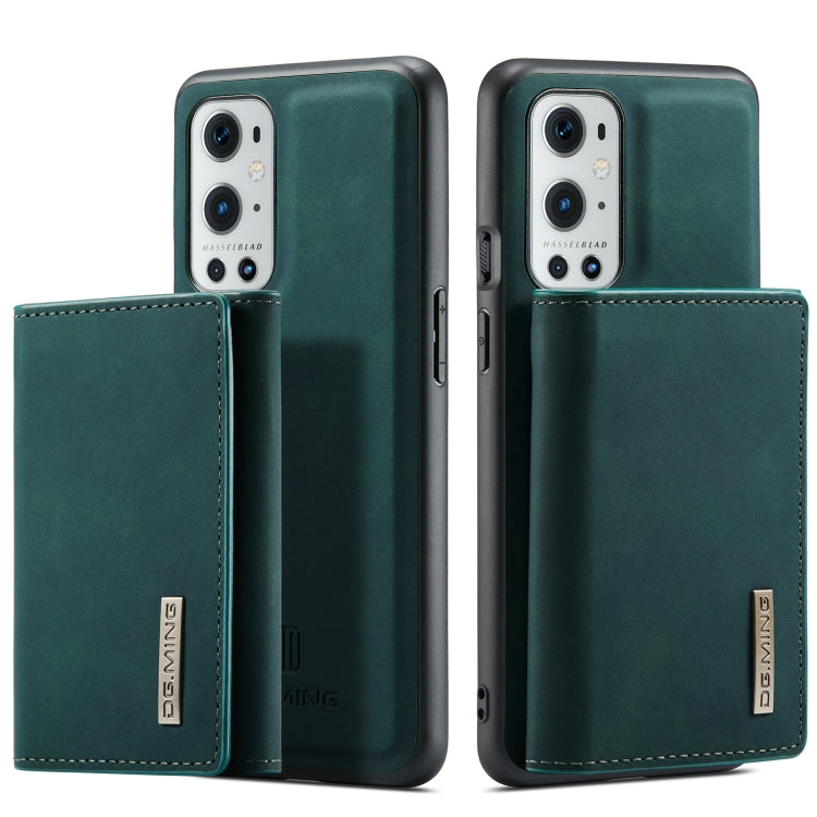 For OnePlus 9 Pro DG.MING M1 Series 3-Fold Multi Card Wallet Back Cover Shockproof Case with Holder Function(Green) by DG.MING