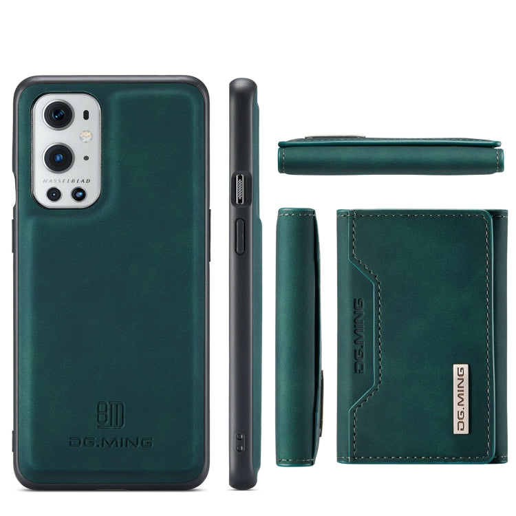 For OnePlus 9 Pro DG.MING M2 Series 3-Fold Multi Card Bag Back Cover Shockproof Case with Wallet & Holder Function(Green) by DG.MING