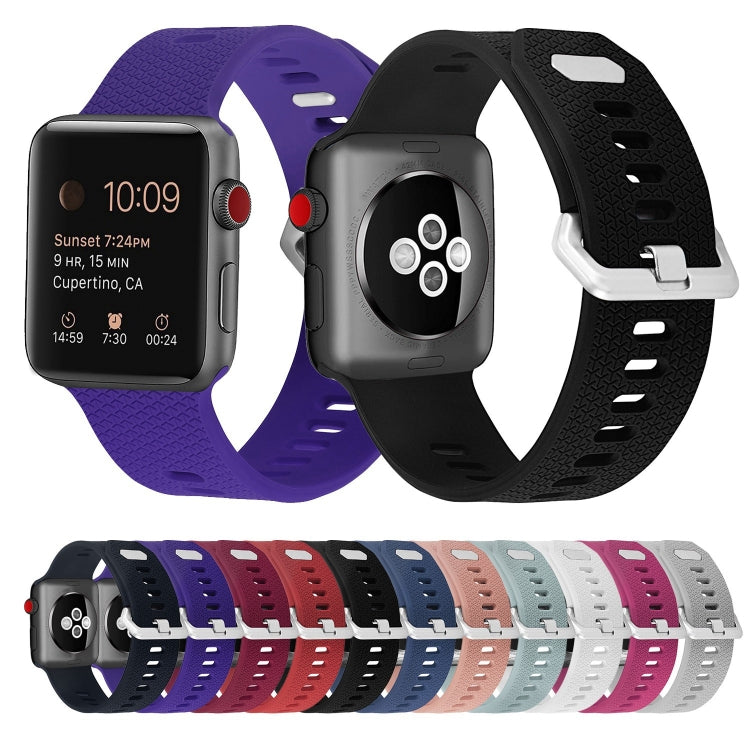 Silicone Watch Band For Apple Watch Series 9&8&7 41mm / SE 3&SE 2&6&SE&5&4 40mm / 3&2&1 38mm(Rock White) by bashfashion