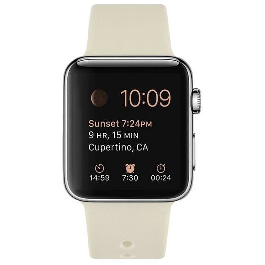 Silicone Watch Band For Apple Watch Ultra 49mm&Watch Ultra 2 49mm / Series 9&8&7 45mm / SE 3&SE 2&6&SE&5&4 44mm / 3&2&1 42mm(Antique White) by bashfashion