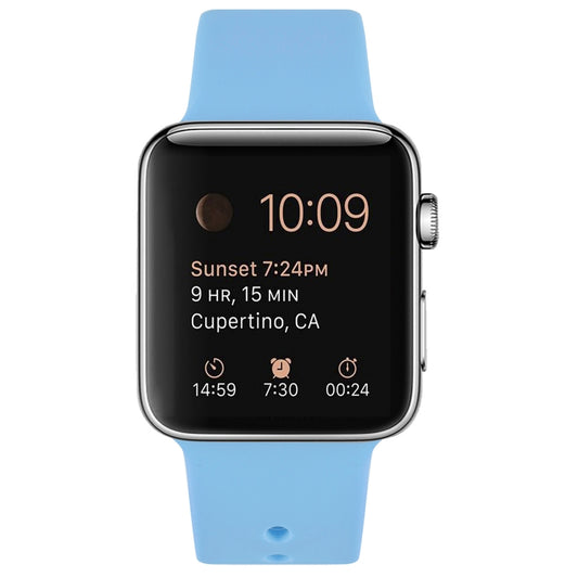 Silicone Watch Band For Apple Watch Ultra 49mm&Watch Ultra 2 49mm / Series 9&8&7 45mm / SE 3&SE 2&6&SE&5&4 44mm / 3&2&1 42mm(Blue) by bashfashion