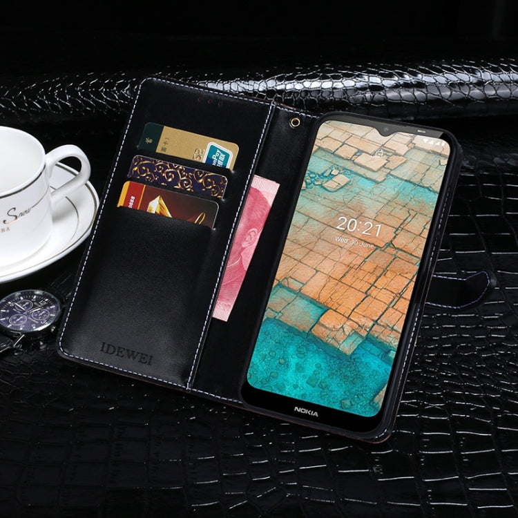 For Nokia C20 idewei Crocodile Texture Horizontal Flip Leather Case with Holder & Card Slots & Wallet(Black) by idewei