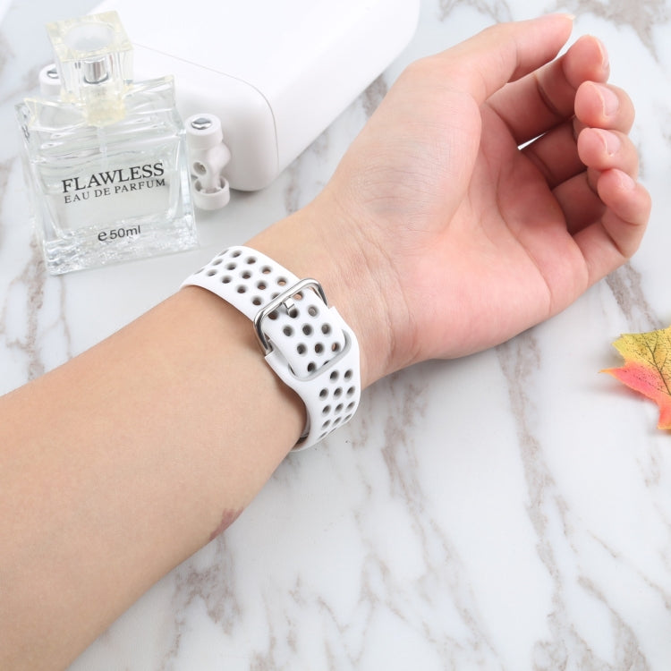 Metal Buckle Silicone Watch Band For Apple Watch Ultra 49mm&Watch Ultra 2 49mm / Series 9&8&7 45mm / SE 3&SE 2&6&SE&5&4 44mm / 3&2&1 42mm(White+Gray) by bashfashion