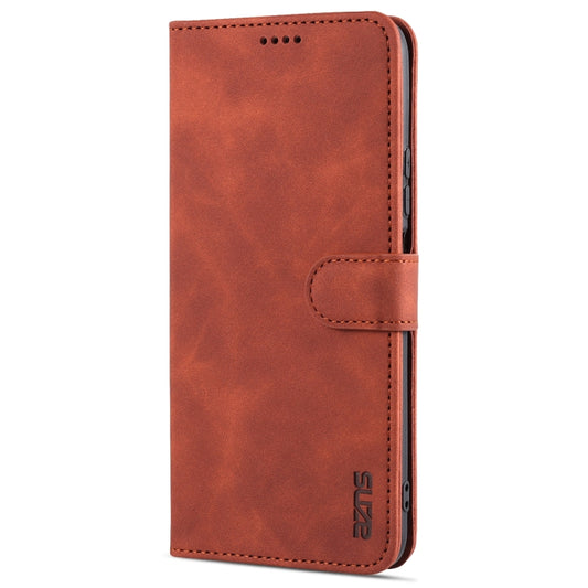For Honor Play 5T Youth AZNS Skin Feel Calf Texture Horizontal Flip Leather Case with Card Slots & Holder & Wallet(Brown) by AZNS