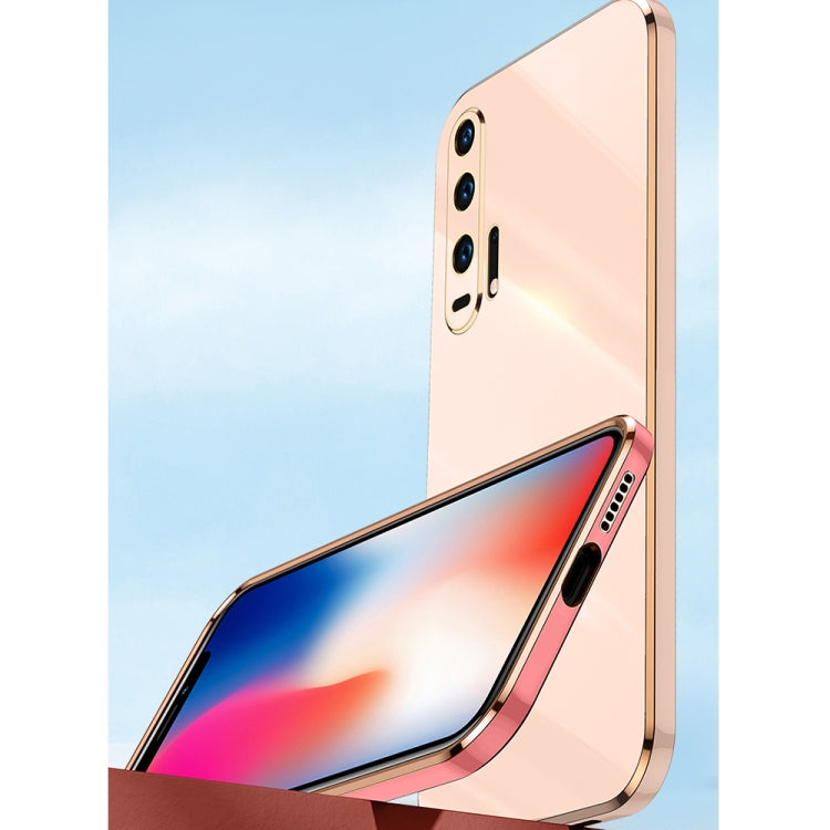 For Honor 20 XINLI Straight Edge 6D Electroplate TPU Phone Case(Pink) by XINLI