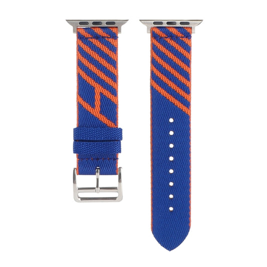 Nylon Single Loop Watch Band For Apple Watch Series 9&8&7 41mm / SE 3&SE 2&6&SE&5&4 40mm / 3&2&1 38mm(Orange+Black) by bashfashion