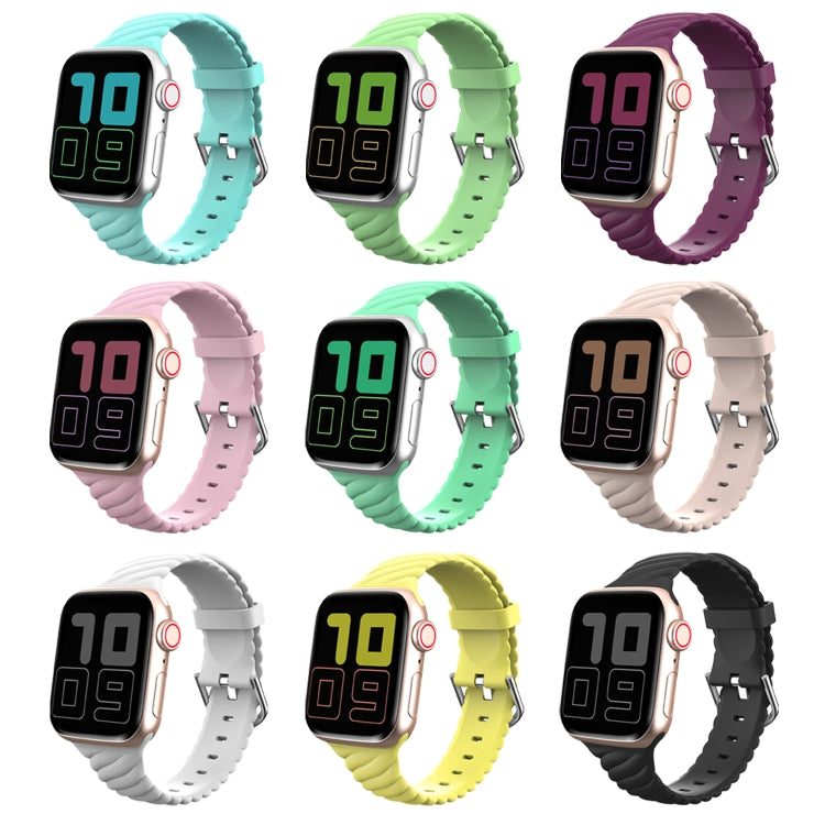 Solid Color Twist Silicone Watch Band For Apple Watch Ultra 49mm&Watch Ultra 2 49mm / Series 9&8&7 45mm / SE 3&SE 2&6&SE&5&4 44mm / 3&2&1 42mm(Blue) by bashfashion