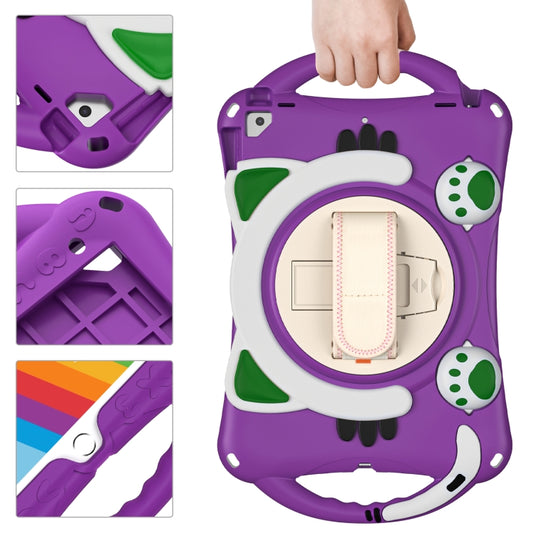 Cute Cat King Kids Shockproof Silicone Tablet Case with Holder & Shoulder Strap & Handle For iPad 10.2 2021 / 2020 / 2019 / Pro 10.5 / Air 10.5(Purple) by bashfashion