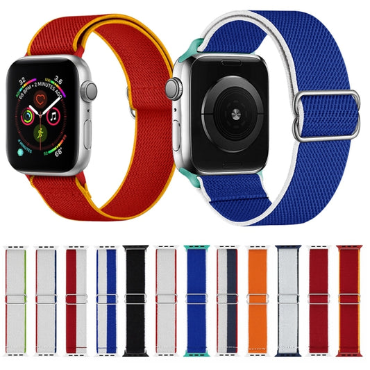 High Elastic Nylon Watch Band For Apple Watch Series 9&8&7 41mm / SE 3&SE 2&6&SE&5&4 40mm / 3&2&1 38mm(China) by bashfashion