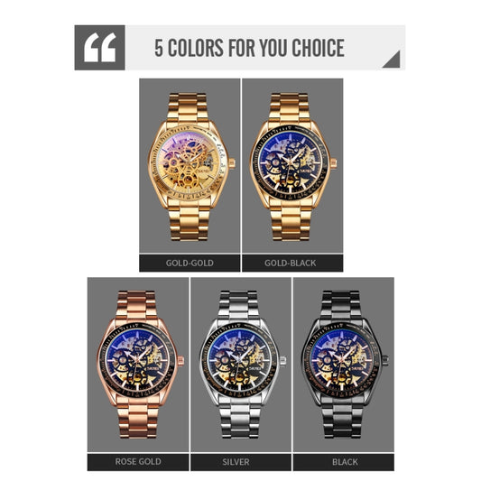 SKMEI 9194 Men Mechanical Gear Dial Automatic Mechanical Watch(Gold) by SKMEI