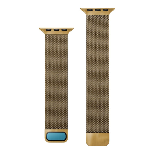 Double Section Milanese Magnetic Elasticity Strap Watch Band For Apple Watch Series 9&8&7 41mm / SE 3&SE 2&6&SE&5&4 40mm / 3&2&1 38mm(Gold) by bashfashion