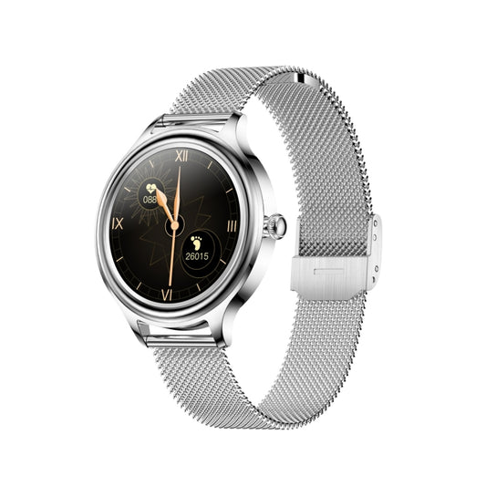 ZX10 1.09 inch HD Color Screen Bluetooth 5.0 IP68 Waterproof Women Smart Watch, Support Sleep Monitor / Menstrual Cycle Reminder / Heart Rate Monitor / Blood Oxygen Monitoring, Style:Steel Strap(Silver) by bashfashion