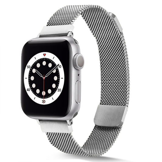 Small Waist Dual Section Milan Watch Band For Apple Watch Series 9&8&7 41mm / SE 3&SE 2&6&SE&5&4 40mm / 3&2&1 38mm(Light Grey) by bashfashion