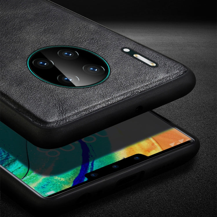 For Huawei Mate 30 Pro SULADA Shockproof TPU + Handmade Leather Protective Case(Black) by SULADA