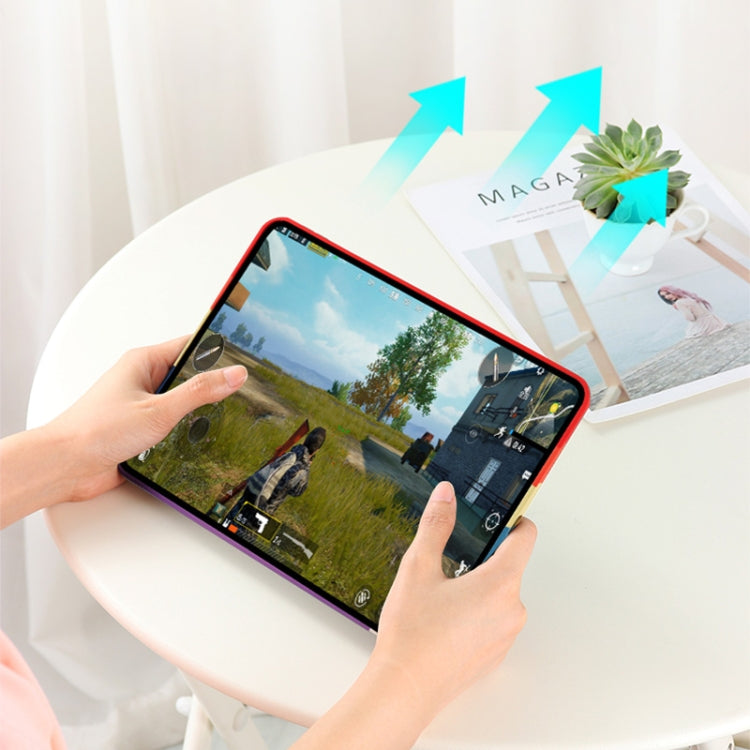 For iPad Pro 12.9 inch 2020 Rainbow Liquid Silicone + PC Shockproof Protective Tablet Case by bashfashion