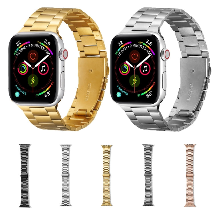 Ultra-thin Three-bead Metal Strap Watch Band For Apple Watch Ultra 49mm&Watch Ultra 2 49mm / Series 9&8&7 45mm / SE 3&SE 2&6&SE&5&4 44mm / 3&2&1 42mm(Grey) by bashfashion
