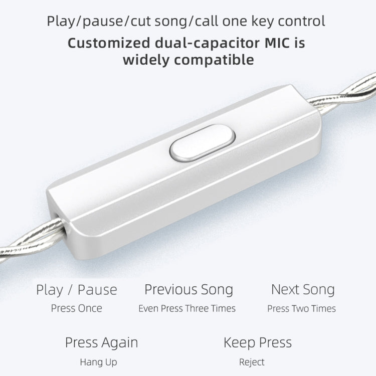 KZ ASX 20-unit Balance Armature Monitor HiFi In-Ear Wired Earphone With Mic(Silver) by KZ