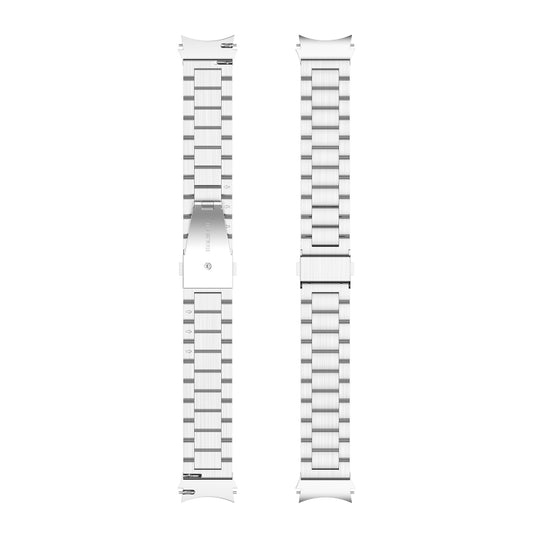 For Samsung Galaxy Watch4 / Watch4 Classic Three Strains Steel Watch Band(Silver) by bashfashion
