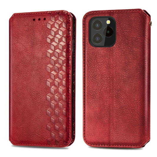 For OUKITEL C21 Pro Cubic Grid Pressed Horizontal Flip Magnetic PU Leather Case with Holder & Card Slots & Wallet(Red) by bashfashion