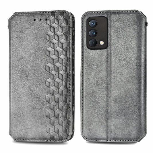 For OPPO Realme GT Master Cubic Grid Pressed Horizontal Flip Magnetic PU Leather Case with Holder & Card Slots & Wallet(Grey) by bashfashion