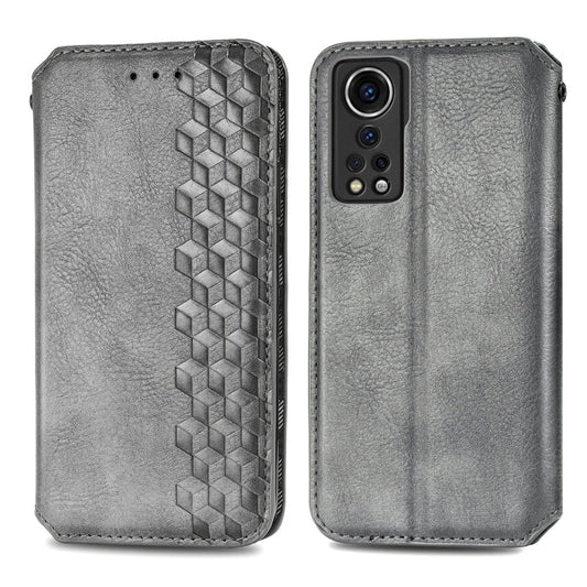 For ZTE Axon 30 5G Cubic Grid Pressed Horizontal Flip Magnetic PU Leather Case with Holder & Card Slots & Wallet(Grey) by bashfashion