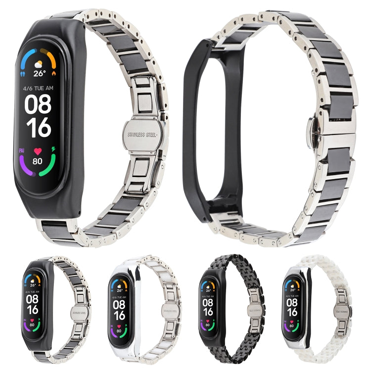 For Xiaomi Mi Band 4 / 3 Ceramics Watch Band(Three Beads Black) by bashfashion