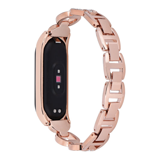 For Xiaomi Mi Band 4 / 3 8-shaped Diamond Alloy Watch Band(Rose Gold) by bashfashion
